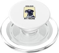 Bonjour Mon ami (déclaration drôle en français) (graphisme de Chien) PopSockets PopGrip pour MagSafe