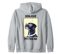 Bonjour Mon ami (déclaration drôle en français) (graphisme de Chien) Sweat à Capuche