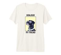 Bonjour Mon ami (déclaration drôle en français) (graphisme de Chien) T-Shirt Haut de Gamme