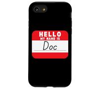 Bonjour Mon nom est Doc drôle de nom-tag Coque pour iPhone SE (2020) / 7/8