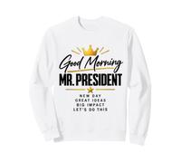 Bonjour, Monsieur Le Président, Funny President, Morning Coffee Sweatshirt