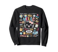 Bonjour Mot dans différentes Langues Voyage et Professeur Chaton Sweatshirt