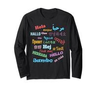 Bonjour mot dans différentes langues Voyage et professeur Manche Longue