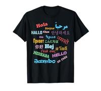 Bonjour mot dans différentes langues Voyage et professeur T-Shirt