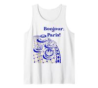 Bonjour Paris French Breakfast Graphic Tee French Esthétique Débardeur