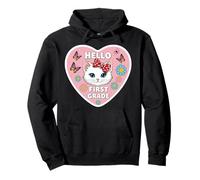 Bonjour, Petite Fille de 1re année, Chaton, Chat, Retour à l'école Sweat à Capuche