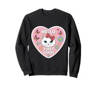 Bonjour, Petite Fille de 1re année, Chaton, Chat, Retour à l'école Sweatshirt