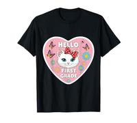 Bonjour, Petite Fille de 1re année, Chaton, Chat, Retour à l'école T-Shirt