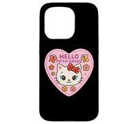 Bonjour, Petite Fille de 5e année, Chaton, Chat, Retour à l'école Coque pour iPhone 15 Pro