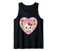 Bonjour, Petite Fille de 5e année, Chaton, Chat, Retour à l'école Débardeur
