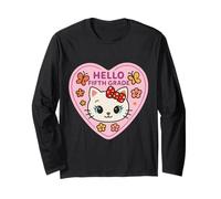 Bonjour, Petite Fille de 5e année, Chaton, Chat, Retour à l'école Manche Longue