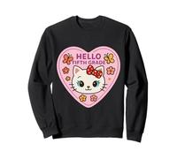 Bonjour, Petite Fille de 5e année, Chaton, Chat, Retour à l'école Sweatshirt