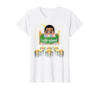 Bonjour School Black Boys Melanin Boy Student Prince Classroom T-Shirt Graphique avec Valeur