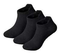 Bonjour SPORTSWEAR - Lot de 3 paires de chaussettes de yoga antidérapantes pour femme, chaussettes de pilates antidérapantes en coton respirant pour ballet, danse, entraînement, fitness, course et