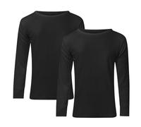 Bonjour Thermiques - Lot de 2 hauts thermiques à manches longues pour homme - Sous-vêtements chauds - Tailles S, M, L, XL, XXL, Noir , XL