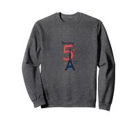 Bonjour to 5 Amazing Years : Cadeau d'anniversaire France Sweatshirt, Unisexe pour Adultes, Chiné Foncé, L