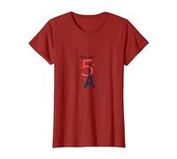 Bonjour to 5 Amazing Years : Cadeau d'anniversaire France T-Shirt, Femme, Canneberge, L