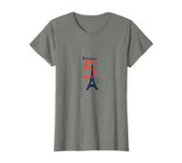 Bonjour to 5 Amazing Years : Cadeau d'anniversaire France T-Shirt, Femme, Vert Kaki chiné, L