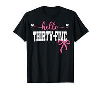 Bonjour Trente-Cinq EST 1990 Coquette Bow 35th Birthday Girl T-Shirt