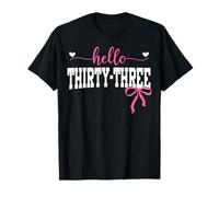 Bonjour Trente-Trois HNE 1992 Coquette Bow 33rd Birthday T-Shirt