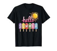 Bonjour, vacances d'été, crème glacée, voyage au soleil et à la plage, fille, garçon, enfants T-Shirt