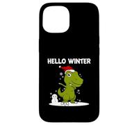 Bonjour Winter Trex Dinosaure Bonhomme de neige Coque pour iPhone 15