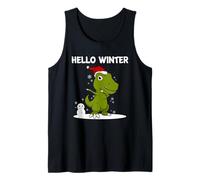 Bonjour Winter Trex Dinosaure Bonhomme de neige Débardeur