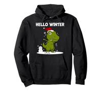 Bonjour Winter Trex Dinosaure Bonhomme de neige Sweat à Capuche