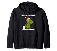 Bonjour Winter Trex Dinosaure Bonhomme de neige Sweat à Capuche