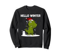 Bonjour Winter Trex Dinosaure Bonhomme de neige Sweatshirt