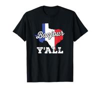Bonjour Y'all Funny Texas Drapeau Français T-Shirt