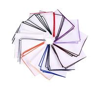 BonjourMrsMr Assortiment de carrés de poche classiques en coton blanc pour costumes et mouchoirs