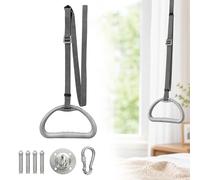 BONJUME Potence de Lit pour Personnes Âgées, Aide au Lever Charge 150 kg Trapèze de Mobilisation avec Sangle Réglable pour Maintien à Domicile, Poignée Triangle Ergonomique et Robuste