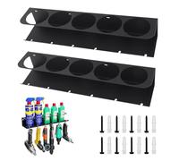 BONJUME Support De Canette Aérosol, 2PCS Support Aerosol Range Mural Pour Bombes Stockage Aérosols Et Organisateur D'Outils éLectriques Pour Bidons De Lubrification 5 Emplacements
