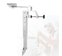 BONJUME Support pour sonde de pêche, support en aluminium rotatif à 360°, ferrures de montage robustes et résistantes à la corrosion pour pêche en bateau Hauteur de 36-59 cm