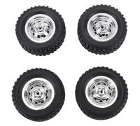 BONKZEBU 4 Pneus de Voiture RC Améliorés, Excellente Adhérence de Remplacement pour Les Modèles MN82 LC79 1/12 WPL 1/16, Caoutchouc Durable (Argent)