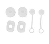 BONKZEBU 6 Pcs Tasse Bouchon de Paille scellé, Capuchon de Couverture de Paille Réutilisable, Bouchons de Déversements Ronds Carrés, Ensemble Bouchon de Fuite de Silicone, Bouchons de (Transparent)