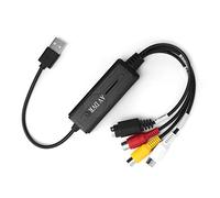 BONKZEBU Adaptateur de Carte D'acquisition -Vidéo USB 2.0 avec Logiciel de Montage Vidéo pour Configuration Facile pour Système de Divertissement à Domicile, Fonctionnement alimenté par USB