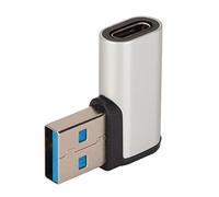 BONKZEBU Adaptateur USB 3.0 à Angle Gauche Adaptateur USB 3.0 vers Type C Durable à 90 Degrés Type C Pratique pour Ordinateurs et Adaptateurs Coque en Alliage D'aluminium (Argent)