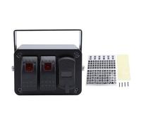 BONKZEBU Boîte à Interrupteur à Bascule à 2 Gangs, Chargeur USB avec Voltmètre Voltmètre USB, Ajustement à 360 Degrés 2 Gang en Aluminium Rocker Switch Pannel (Feu rouge)