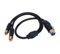 BONKZEBU Câble Adaptateur XLR Femelle vers 2 Fiches Phono, Connecteur Pratique pour Enregistreur, Haut-parleur TV, Noir, 1,64 Pieds