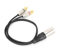 BONKZEBU Câble Répartiteur XLR Mâle vers 2 Câble de Raccordement Durable pour Microphone de Console de Mixage, Contact Fiable pour Sortie Ligne D'amplificateur Enregistreur (Prise mâle 1 m/3,3