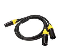 BONKZEBU Câble XLR Femelle équilibré vers 2 XLR Mâle, Cordon de Distribution de Signal Silencieux pour Mélangeur de Haut-parleur et Micro, 3,3 Pieds pour les Performances sur Scène