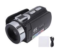 BONKZEBU Caméra Vidéo CamCrorder Caméra Numérique, Imagerie HD 4K Caméra Vidéo Numérique, Enregistreur Vidéo D'écran D'affichage Polyvalent, avec Une Lumière LED D'écran de Rotation de 3