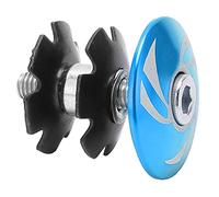 BONKZEBU Capuchon Supérieur de Casque de Vélo, écrou en étoile, Fourche Pratique, VTT, Accessoire de Vélo de Route pour Diamètre de Couvercle de Casque de 1,2 Pouces en Alliage D'aluminium (Bleu)
