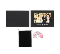 BONKZEBU Carte de Voeux Vidéo, Carte de Voeux électronique de Lecture Vidéo Haute Définition, Brochure Complète 720p avec écran LCD, pour la publicité de Produit Noir (7 Pouces)