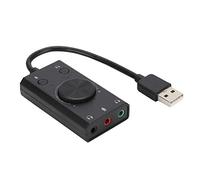 BONKZEBU Carte Son sans Lecteur USB, Contrôle du Volume Compact pour Ordinateur Portable, Carte SC2 pour Deux Personnes à la Fois, Matériau D'ingénierie Durable