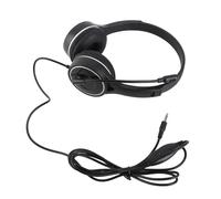 BONKZEBU Casque Filaire Stéréo pour Enfants avec Port de Partage de Micro Casque Pliable sur L'oreille pour Avion de Voyage Noir