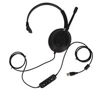 BONKZEBU Casque Monaural Professionnel avec Prise USB, Conception d'oreille | Construction Légère en ABS, pour Centre D'appels et Téléconférence avec PC, Micro de Réduction de Bruit ENC et Fonction Muet