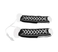 BONKZEBU Chaussettes électriques Antidérapantes en Polaire Chauffantes USB, Chauffe-Pieds pour l'hiver, Le Ski en Intérieur, Le Camping pour Hommes et Femmes (Taille Unique, 1 Paire) (Noire)